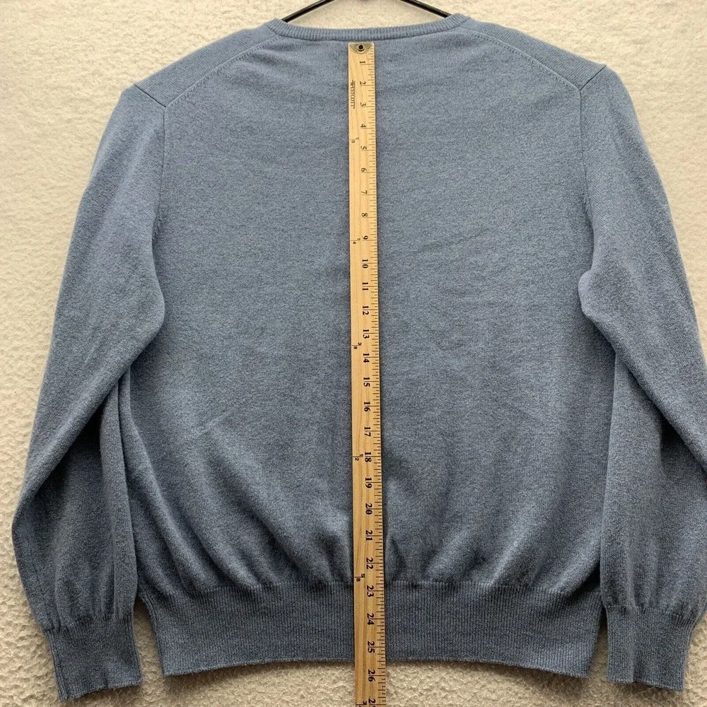 VTG Polo Ralph Lauren Sweater Mens XL Blue Merino Wool Italian‎ Yarn Preppy Dad